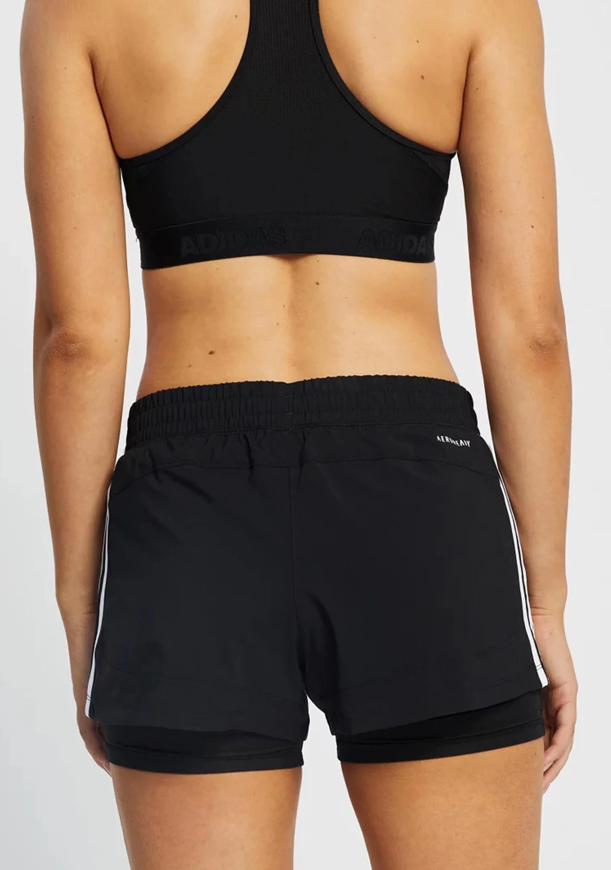 Adidas Womens 3 Stripe Pacer Two-In-One Shorts