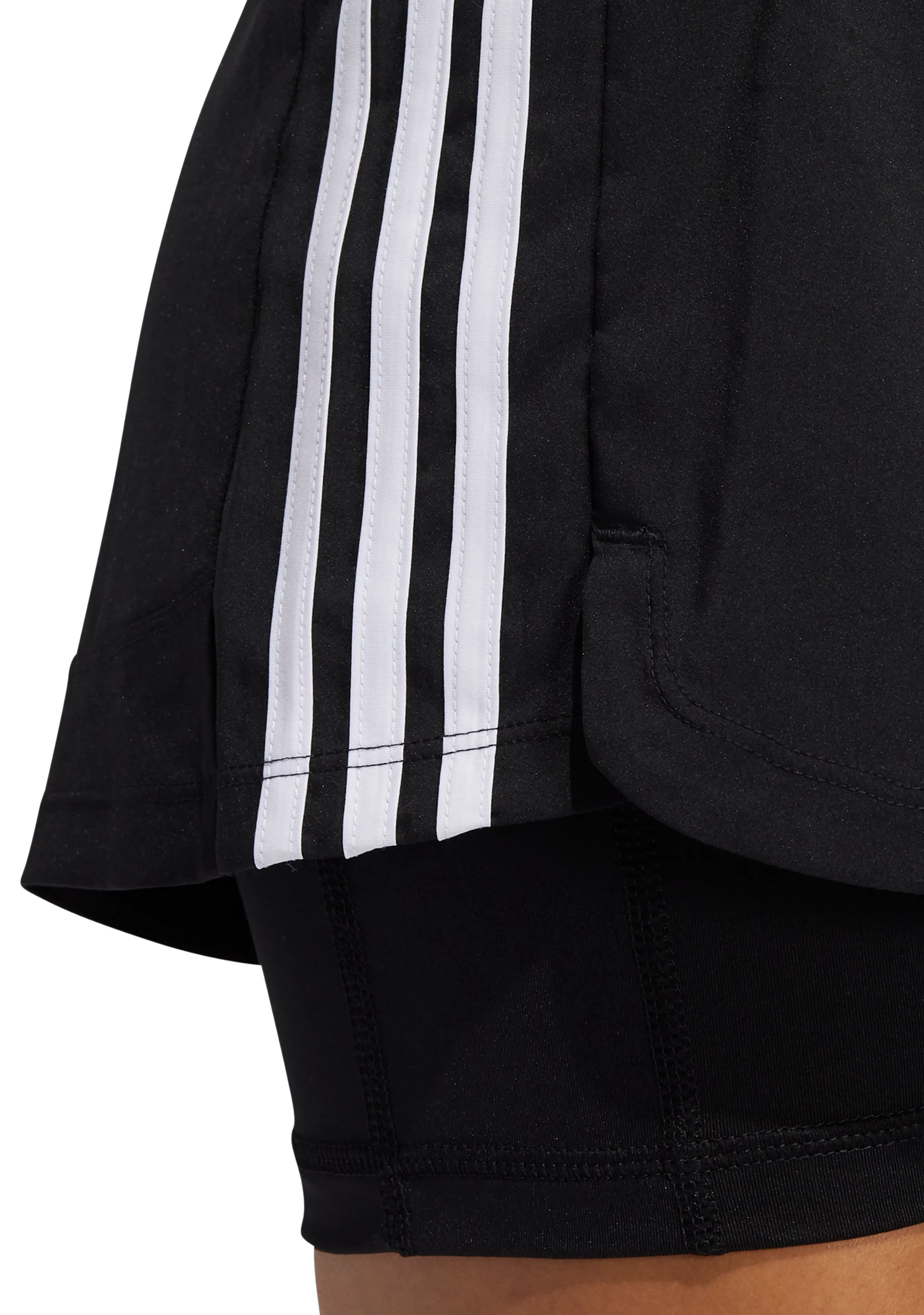 Adidas Womens 3 Stripe Pacer Two-In-One Shorts