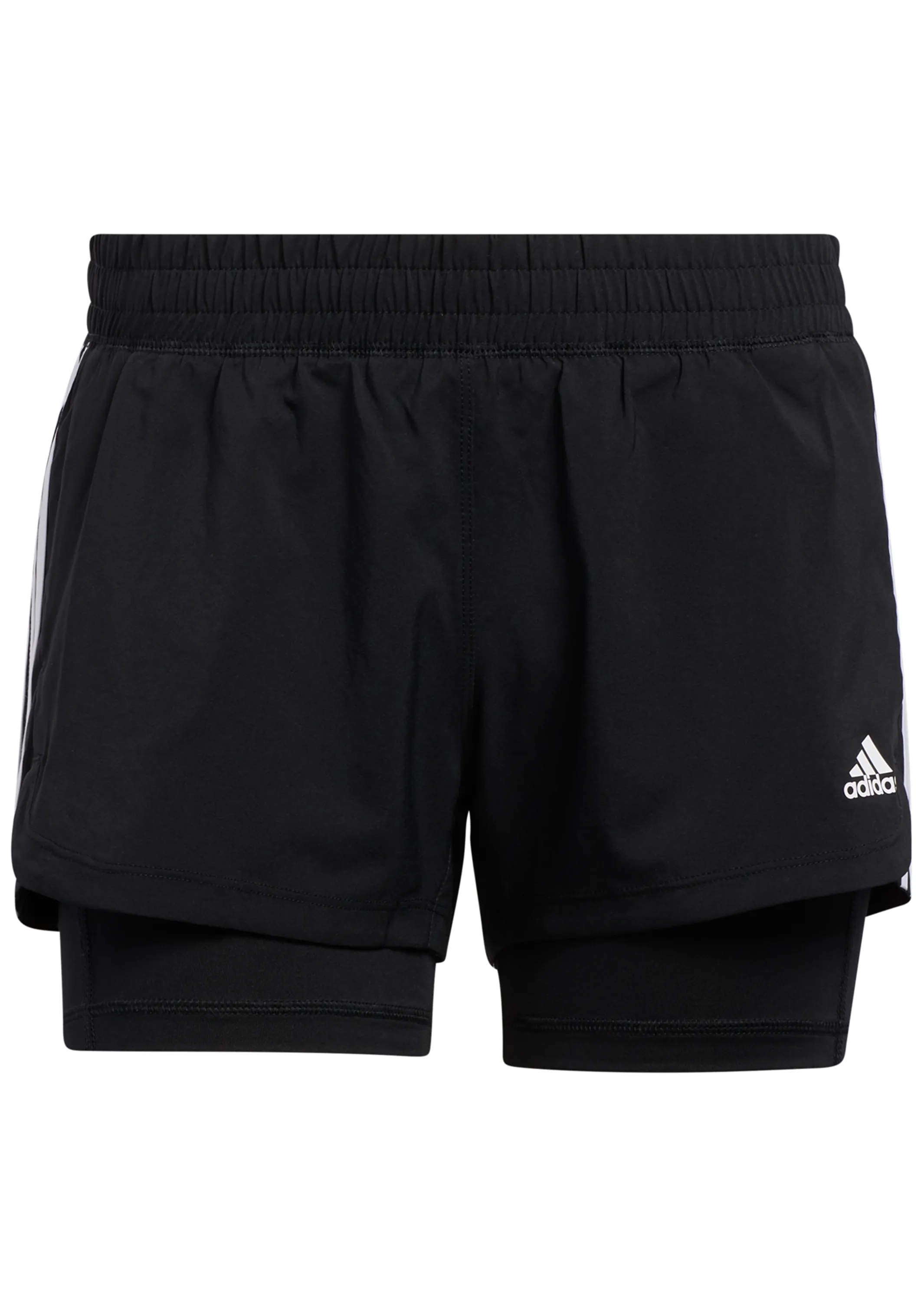 Adidas Womens 3 Stripe Pacer Two-In-One Shorts