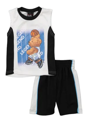Baby Boys 12-24M Legend Basketball Bear Graphic Tank Top and Shorts