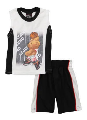 Baby Boys 12-24M Legend Basketball Bear Graphic Tank Top and Shorts