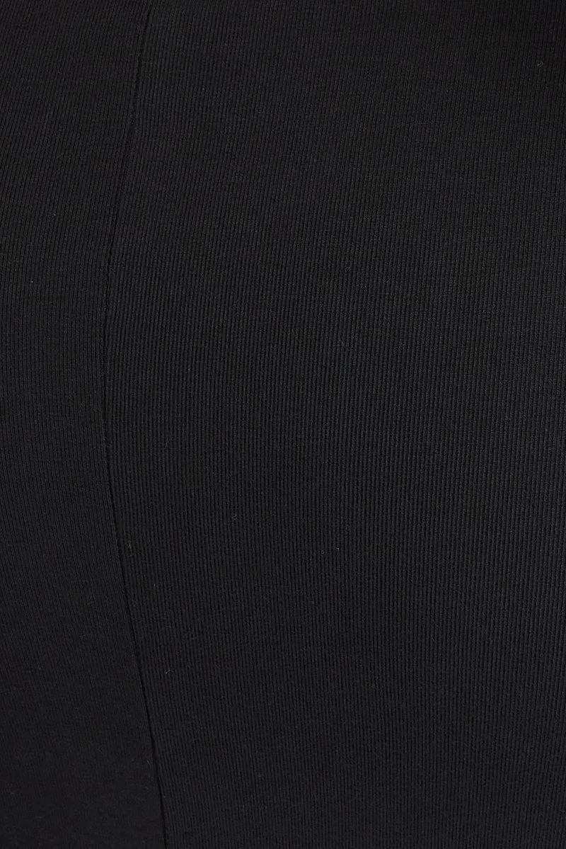 Black Maxi Dress Sleeveless Scoop Neck Bodycon Jersey
