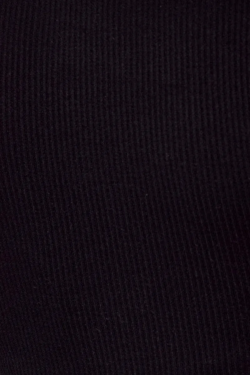 Black Tank Top Crew Neck Seamless