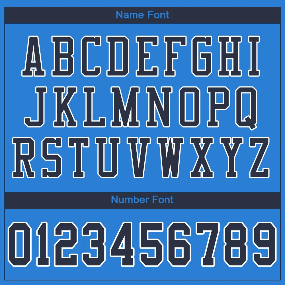 Custom Powder Blue Navy-White Mesh Authentic Football Jersey