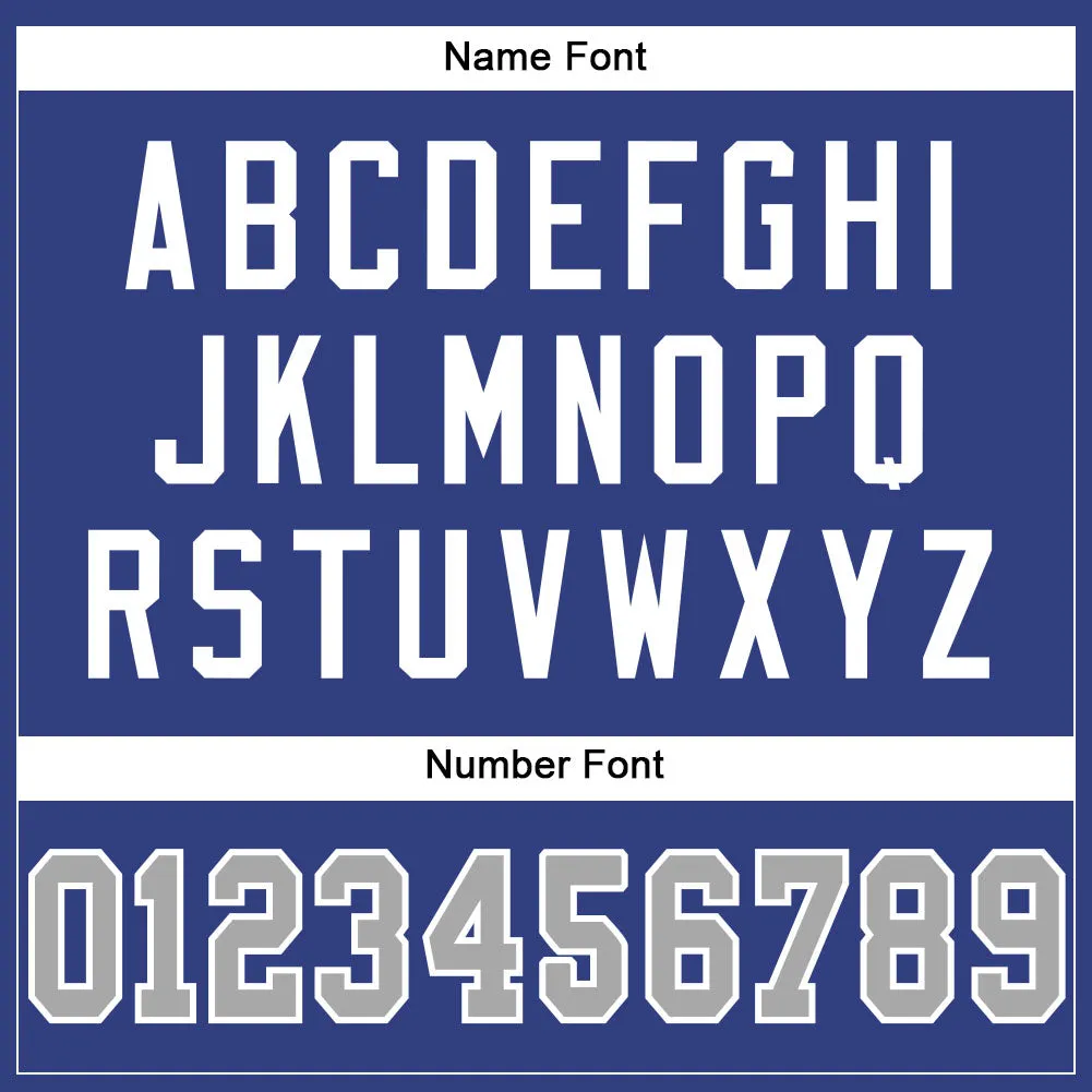 Custom Royal Gray-White Mesh Authentic Football Jersey