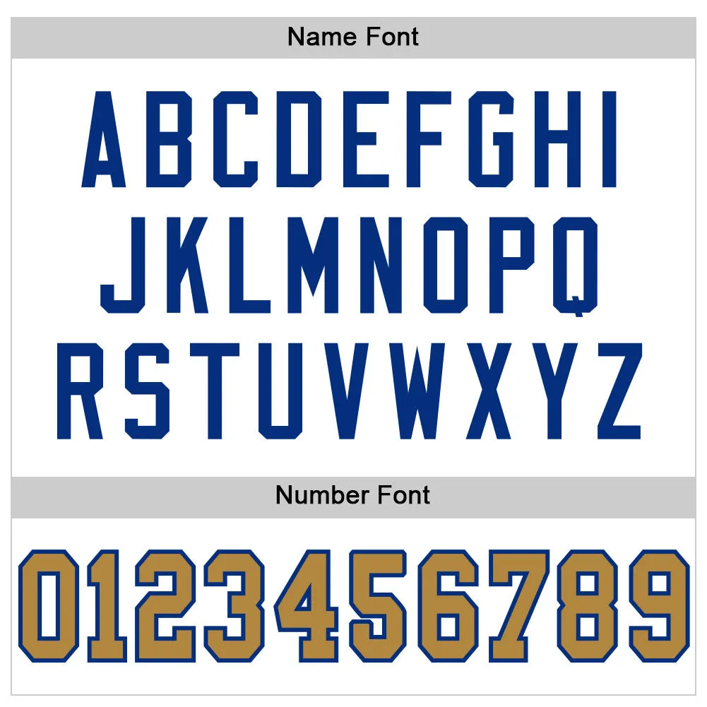 Custom White Old Gold-Royal Mesh Authentic Football Jersey