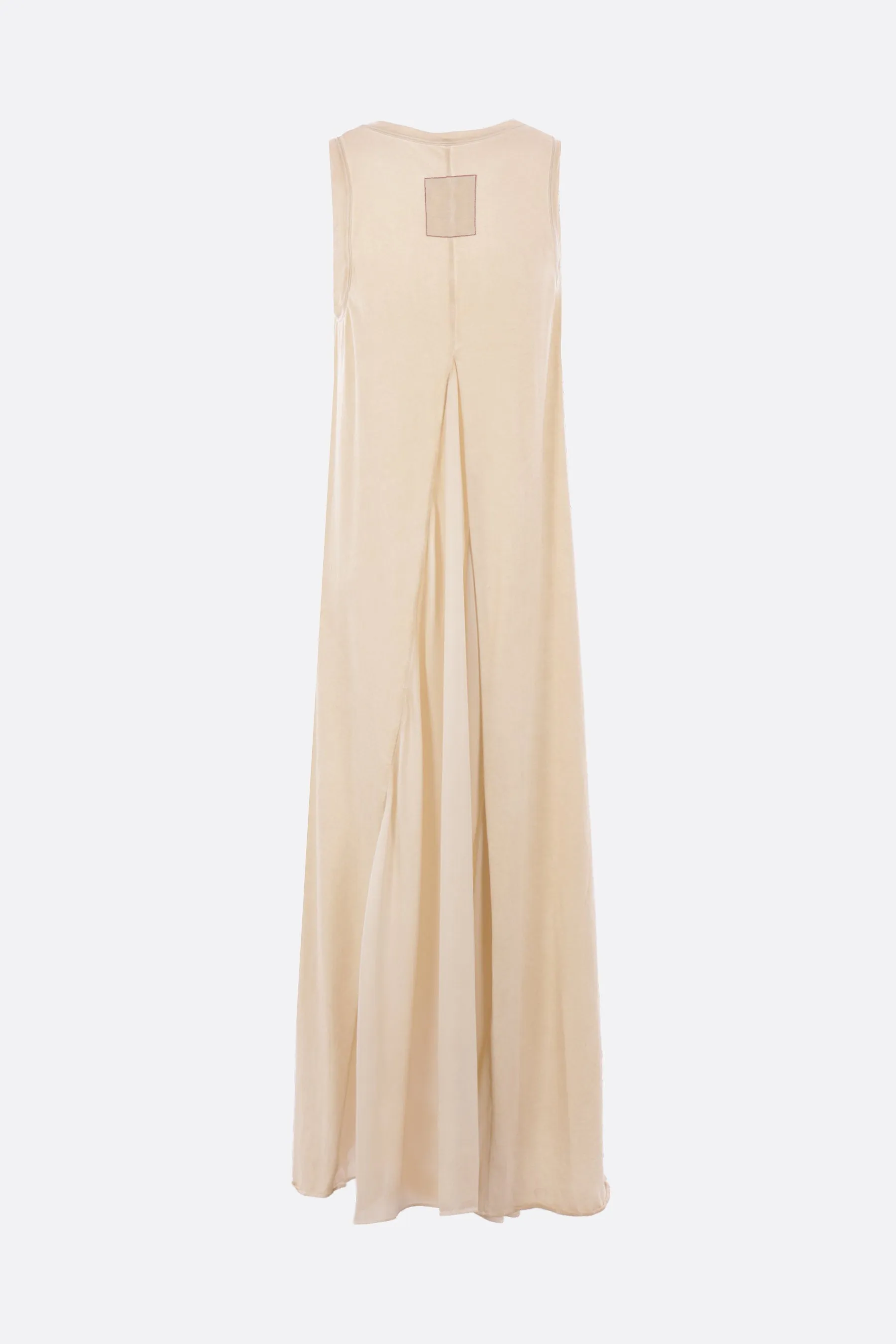 Data sleeveless dress in jersey and crepe de chine