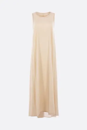 Data sleeveless dress in jersey and crepe de chine