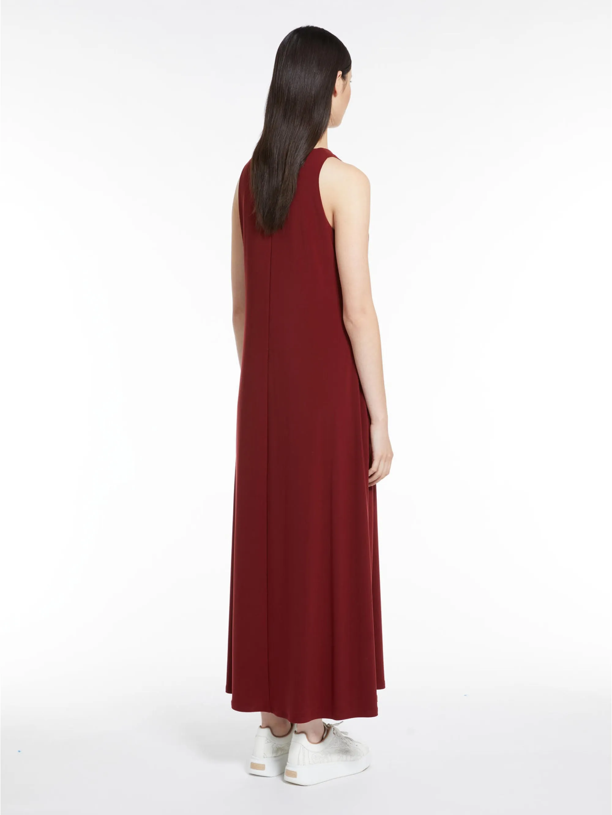 Flared Dress in Brick Jersey