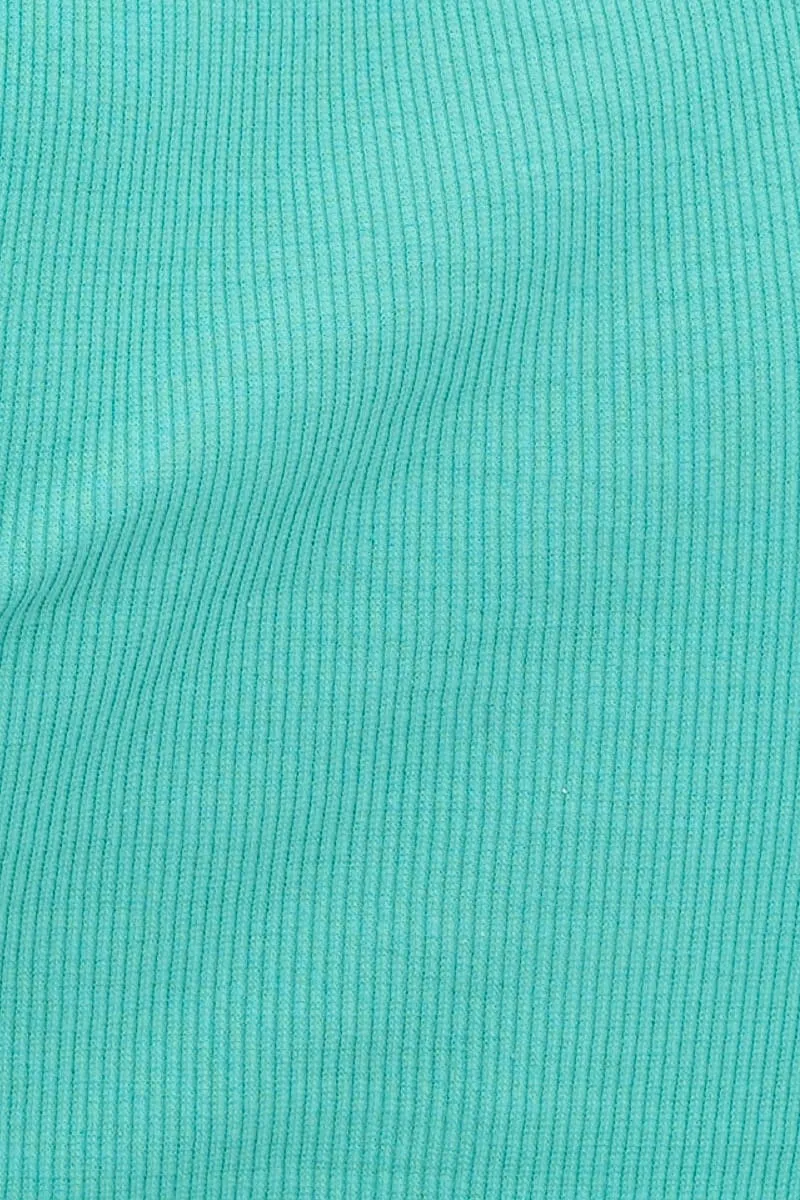 Green Tank Top Sleeveless Crew Neck