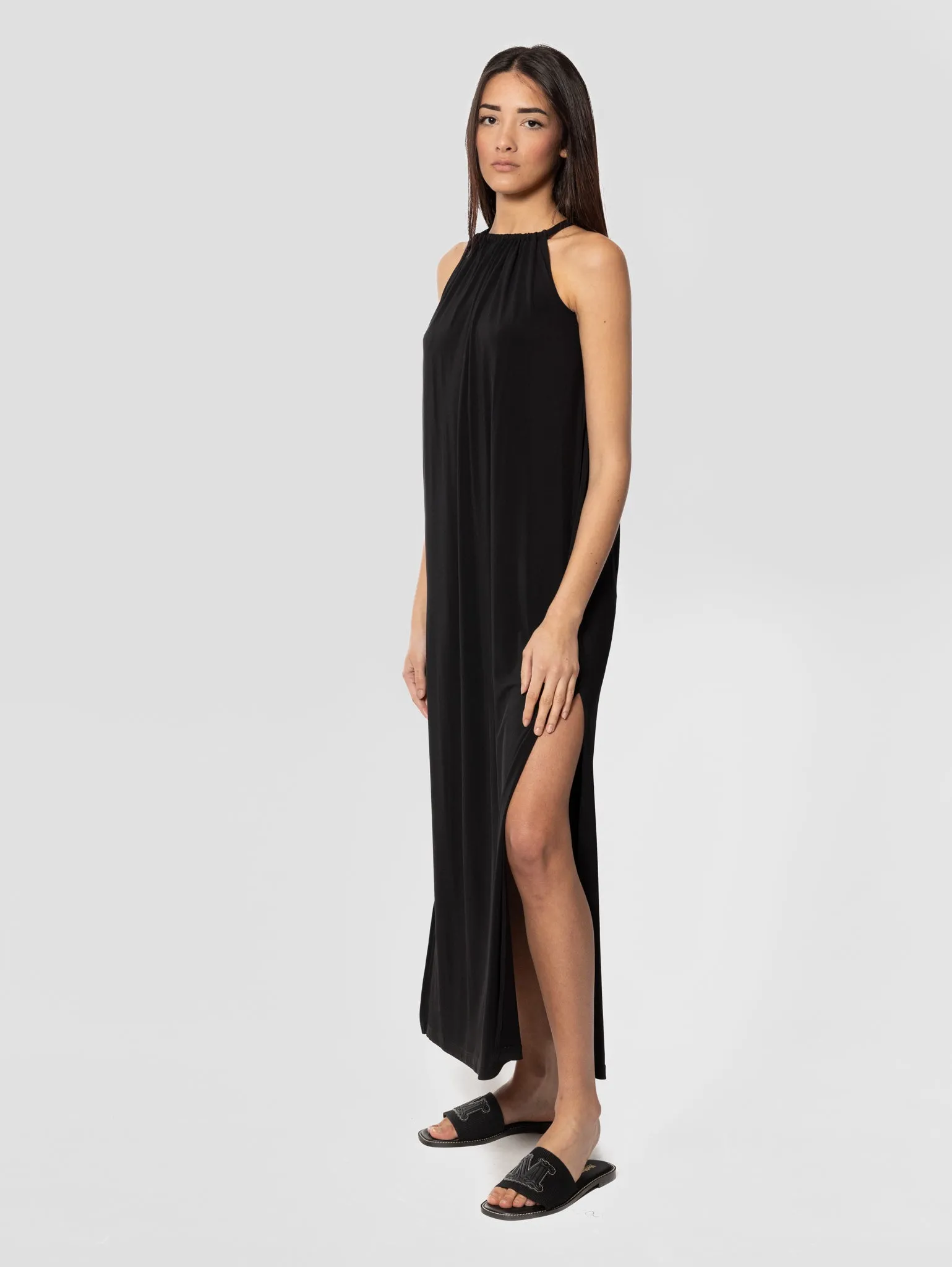 Long Dress with American Neckline Diego Black
