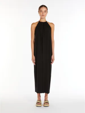 Long Dress with Black Halter Neck