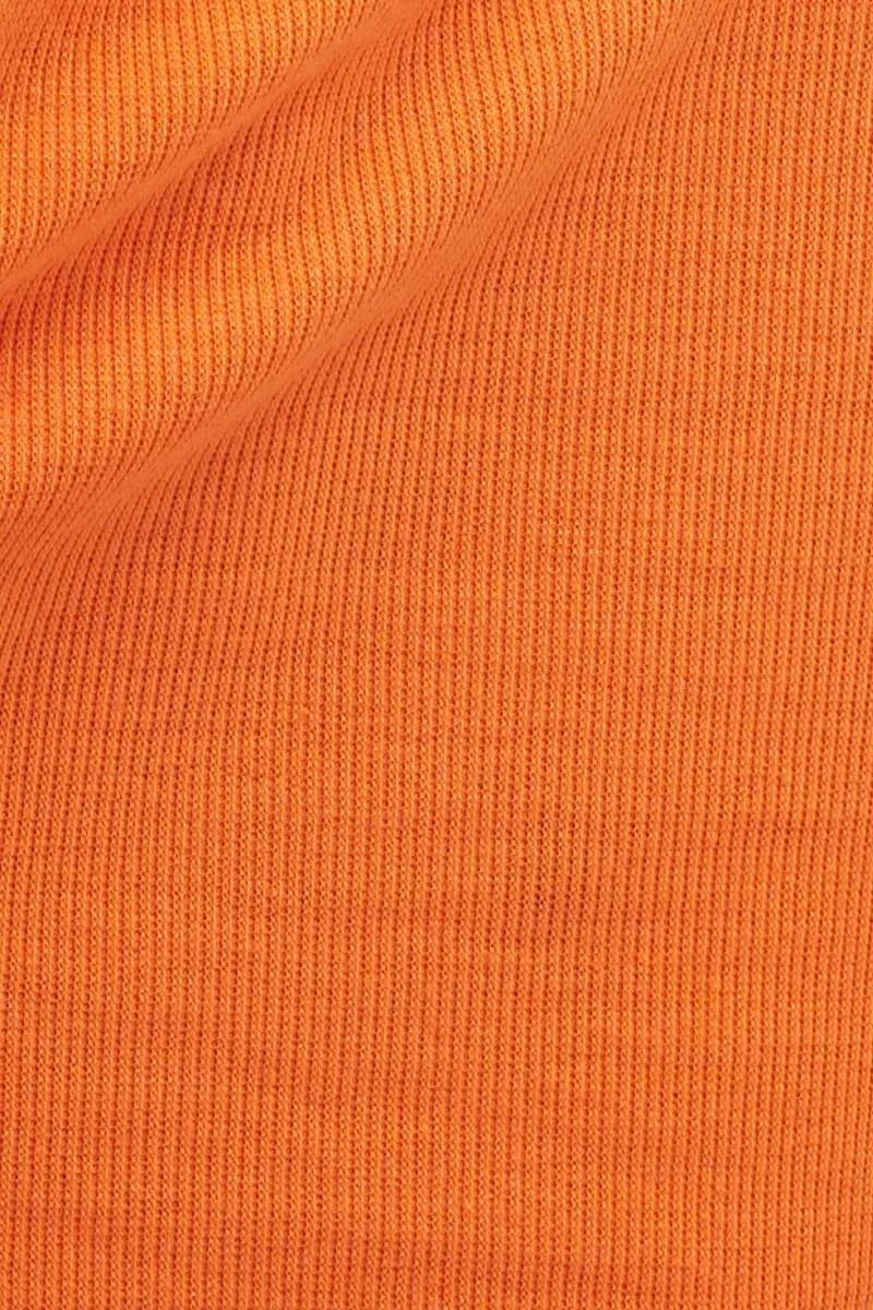 Orange Basic Jersey Top