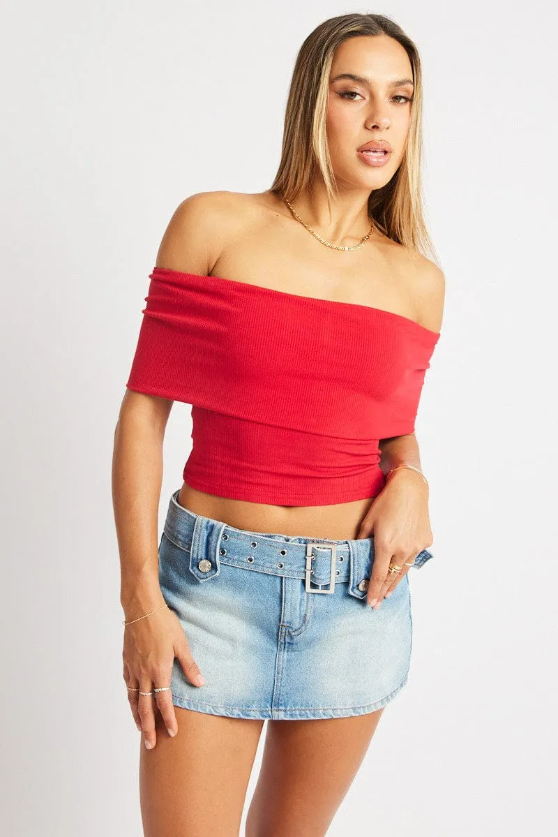 Red Off Shoulder Top