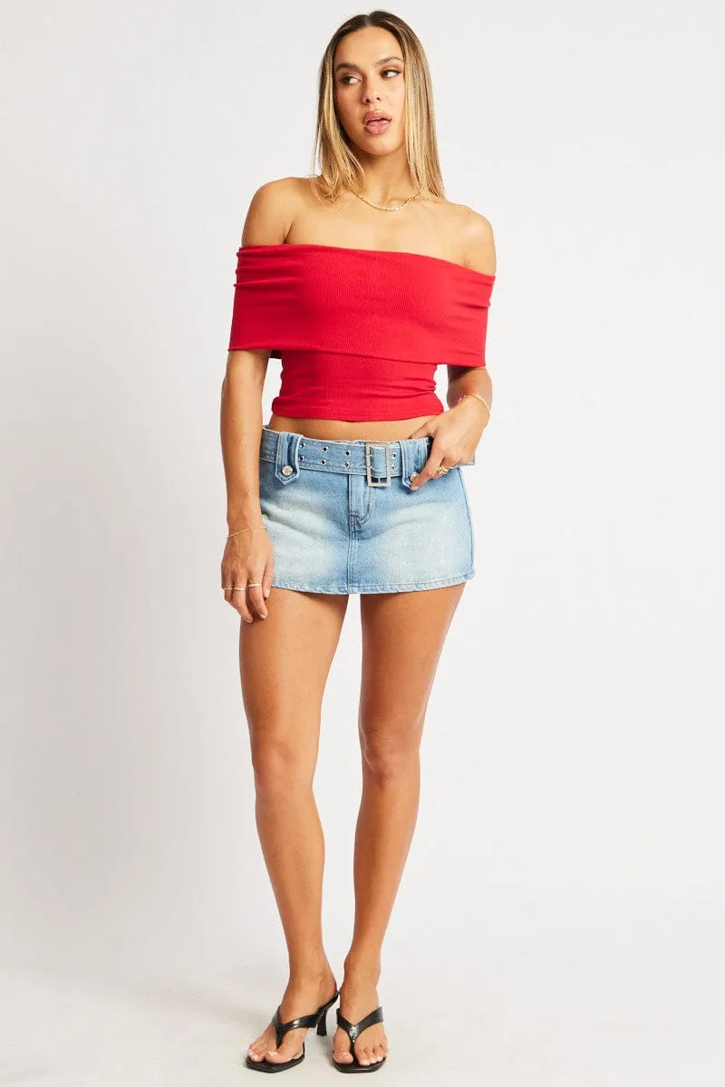 Red Off Shoulder Top