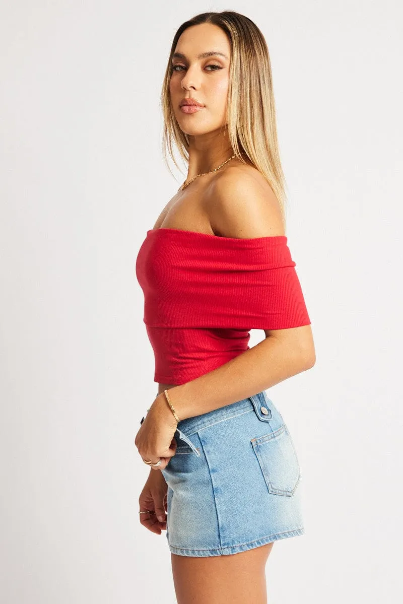 Red Off Shoulder Top