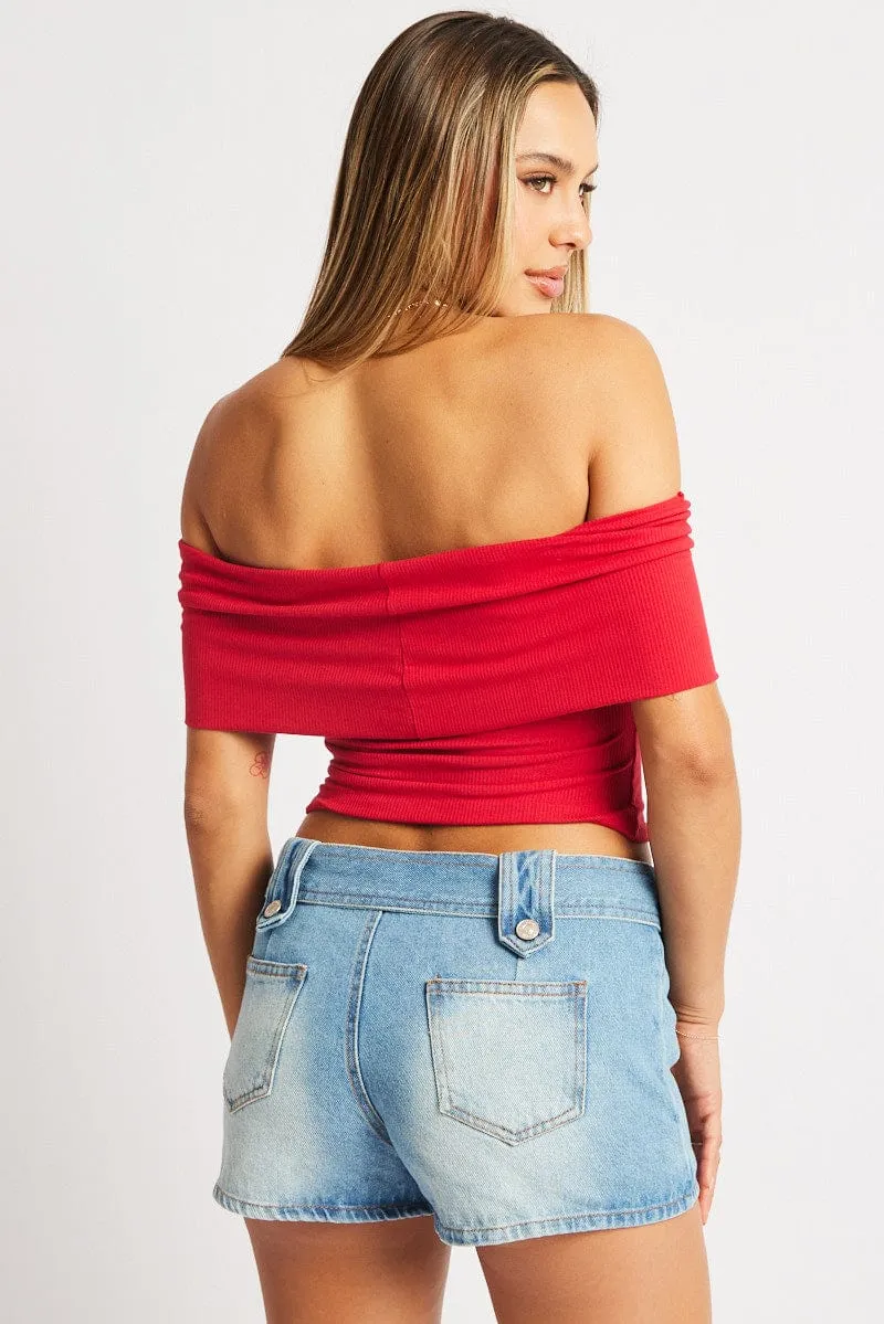 Red Off Shoulder Top