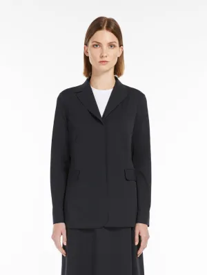 Single Breasted Blazer in Blue Technical Jersey