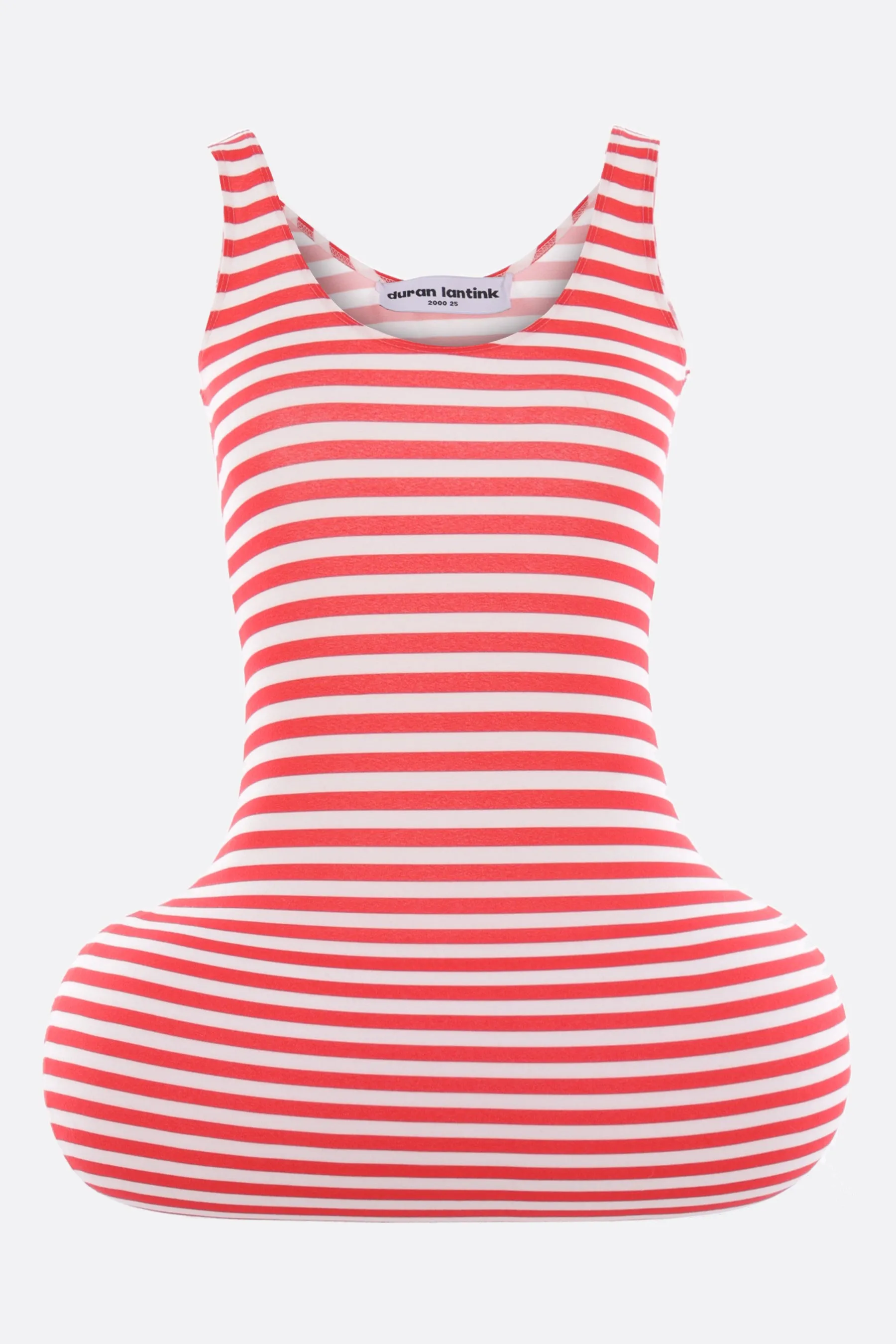 striped stretch jersey sleeveless minidress