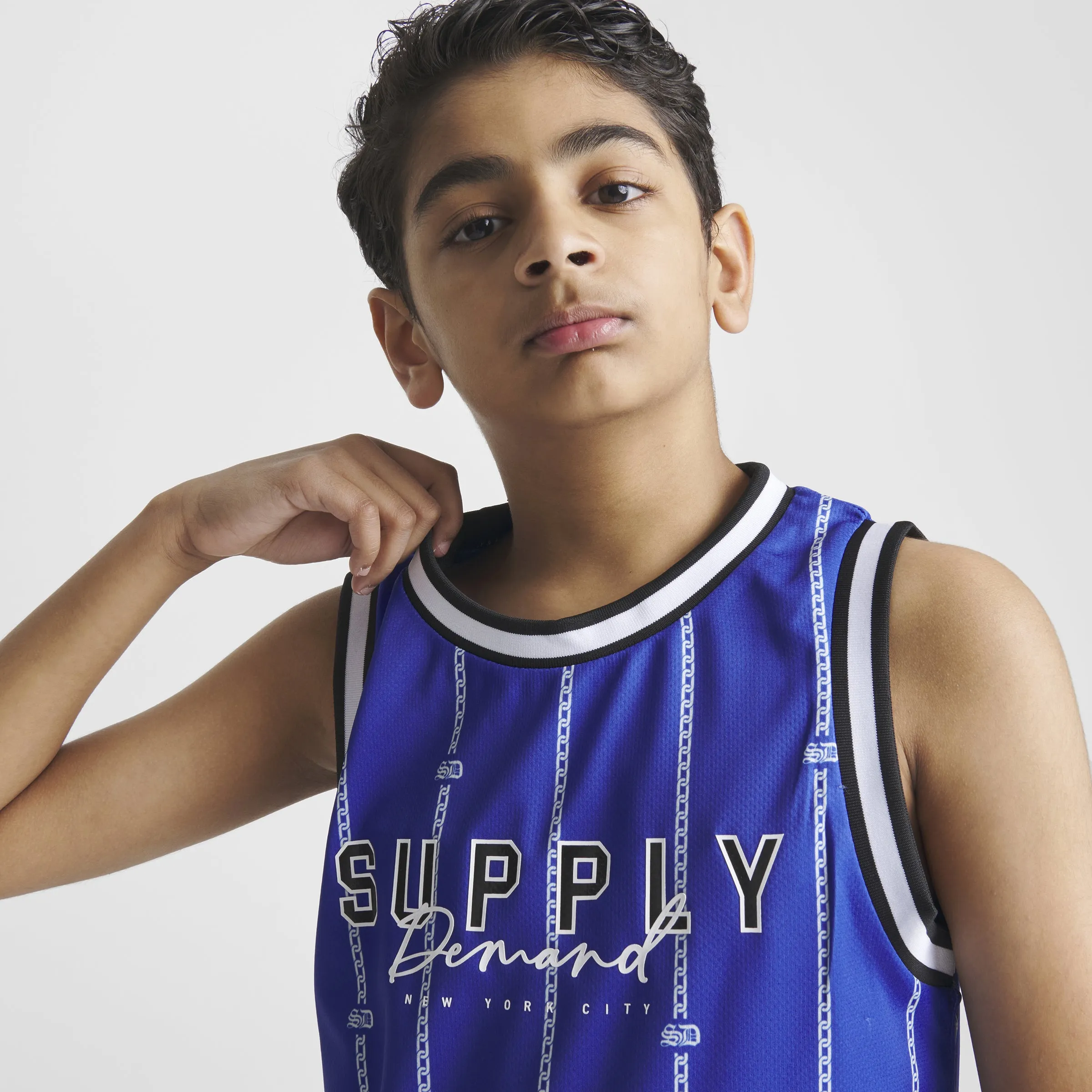Supply & Demand Junior Boys' Chain Pin Basketball Jersey / Blue
