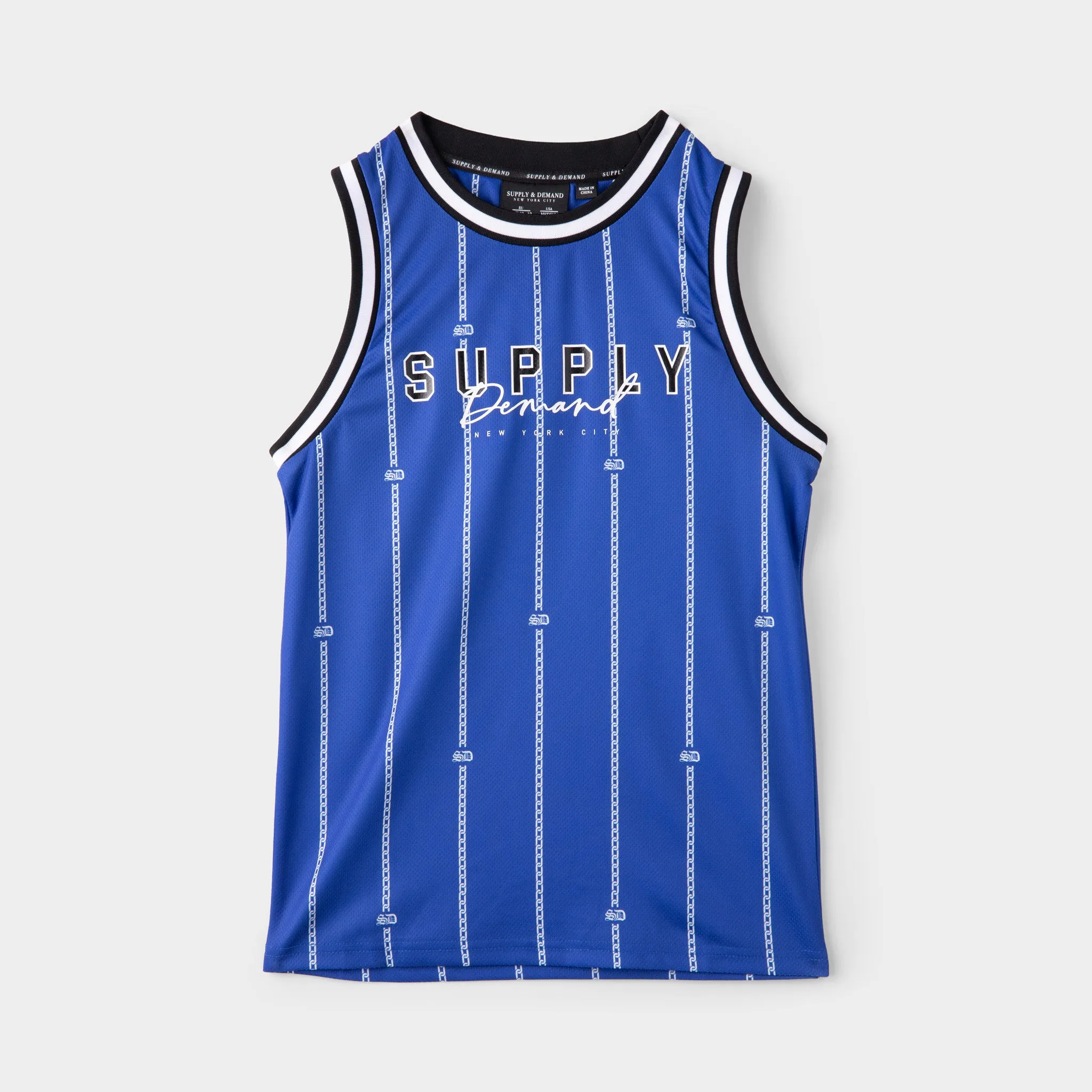 Supply & Demand Junior Boys' Chain Pin Basketball Jersey / Blue