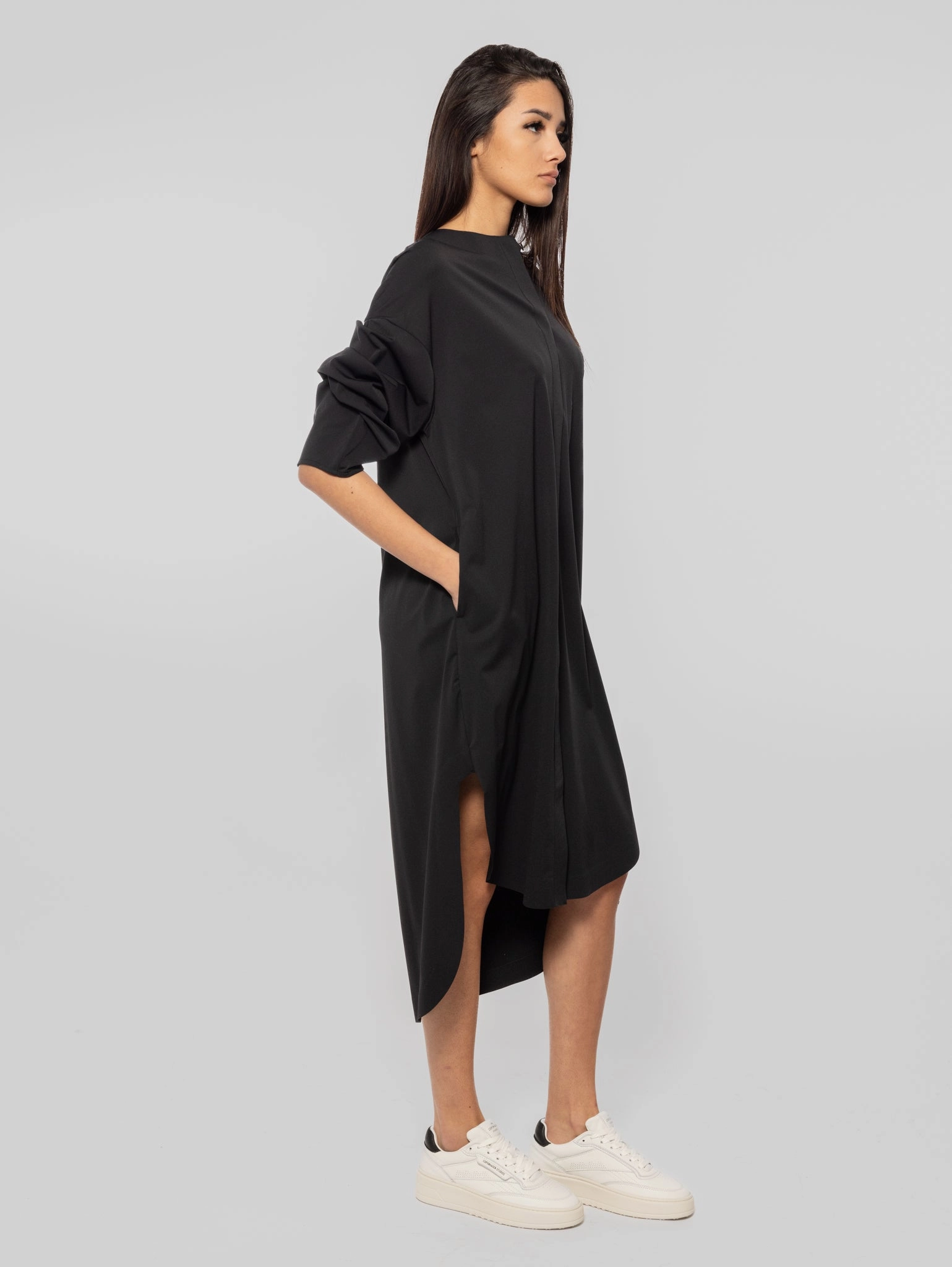 Technical Jersey Shirt Dress Drina Black