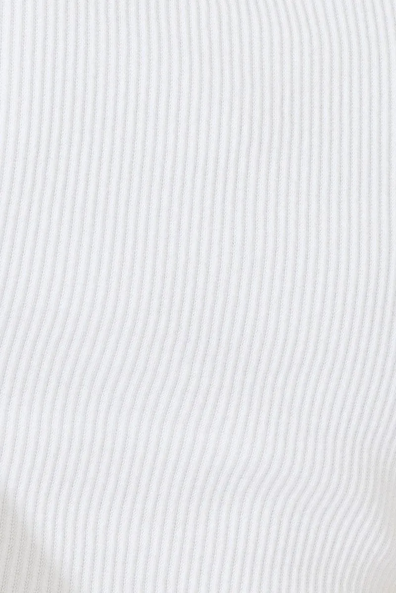 White Tank Top Sleeveless Crew Neck